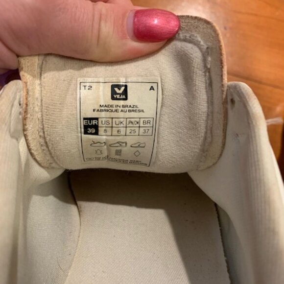 Veja White Campo Leather Low-Top Sneaker Shoes Women's Size 8 - Picture 9 of 11